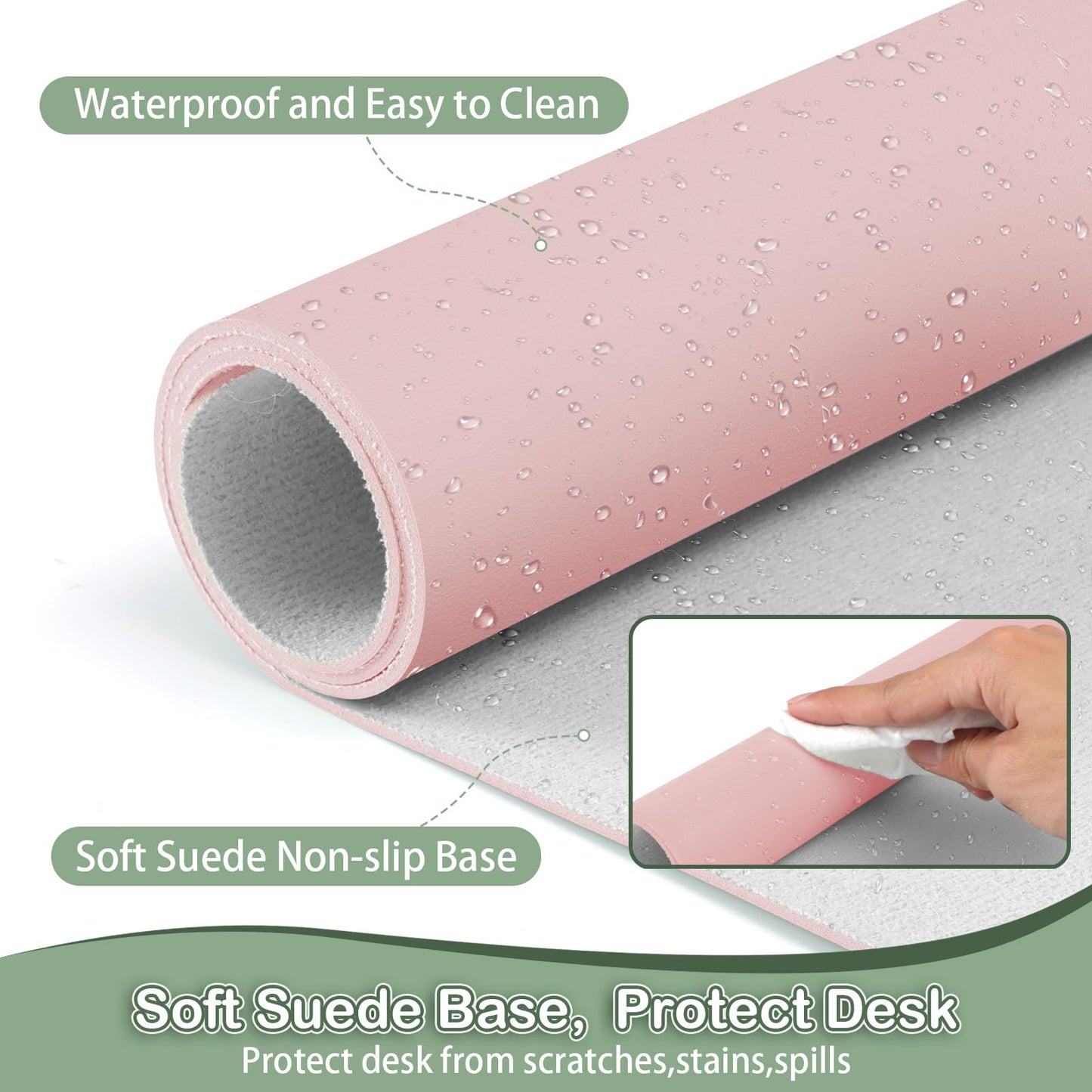 Boutilon Leather Desk Pad Protector,Non-Slip Mouse Pad,Laptop Desk Pad,Office Mouse Mat,Waterproof