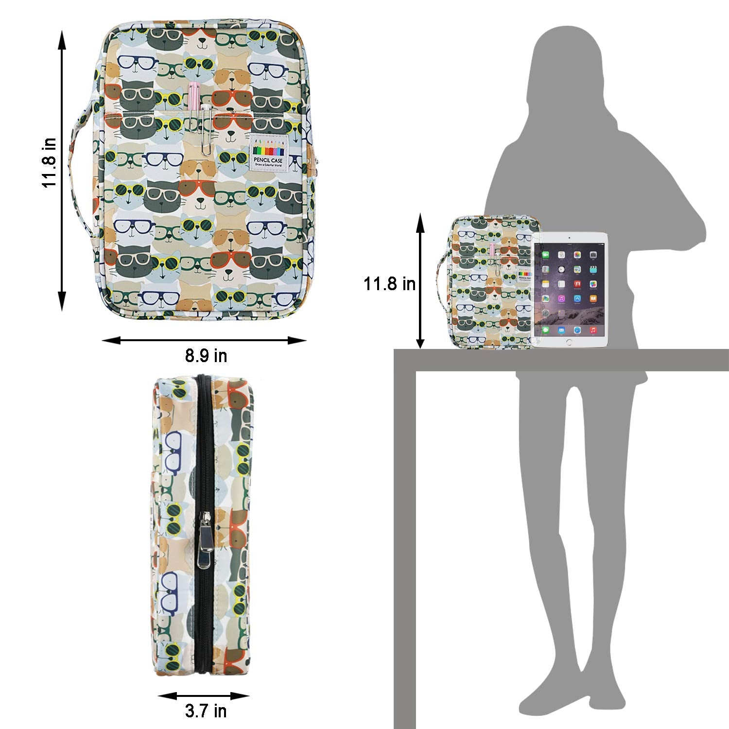 YOUSHARES Colored Pencil Case 220 Slots Pen Case Organizer With Handy Wrap & Zipper, Multilayer