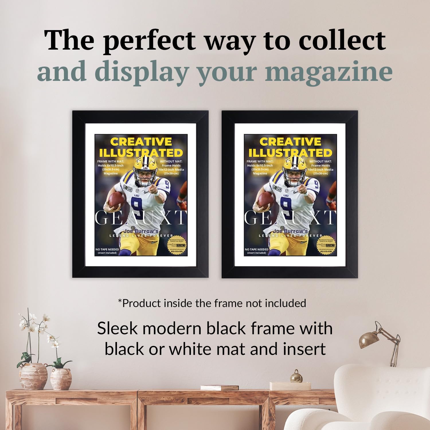 Creative Picture Frames 8 x 10.5 Magazine Frame with Full-Strength Glass, Holds Up To A 1/4" Thick
