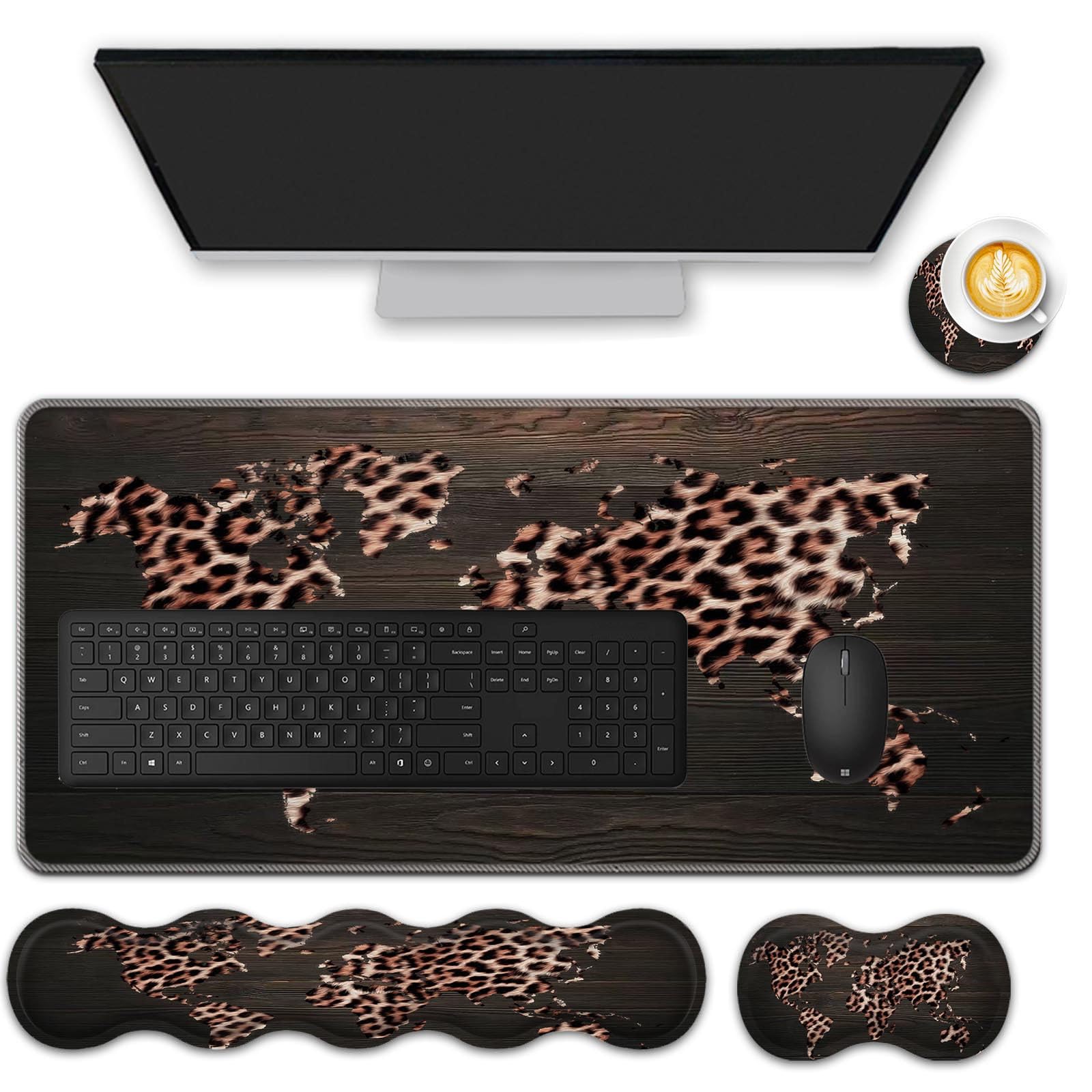 FGDRFGRW Mouse Pad Set,(31.5×11.8 in) Desk Pad + Keyboard Wrist Rest Support + Mouse Wrist Rest +