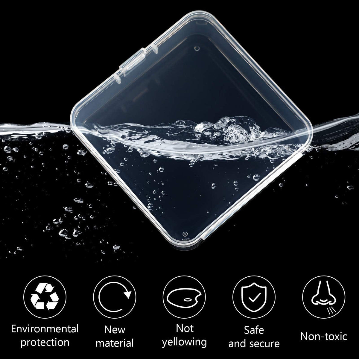 Jetec 18 Pieces Small Clear Plastic Storage Box, 2.9 x 2.9 x 1 Inch