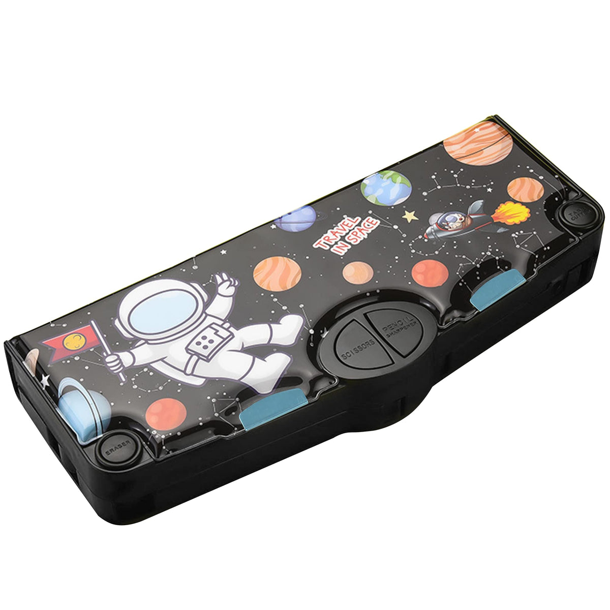 Minache Multifunction Pencil Case Pencil Box with 2 Compartments Cartoon Pattern Stationery Set