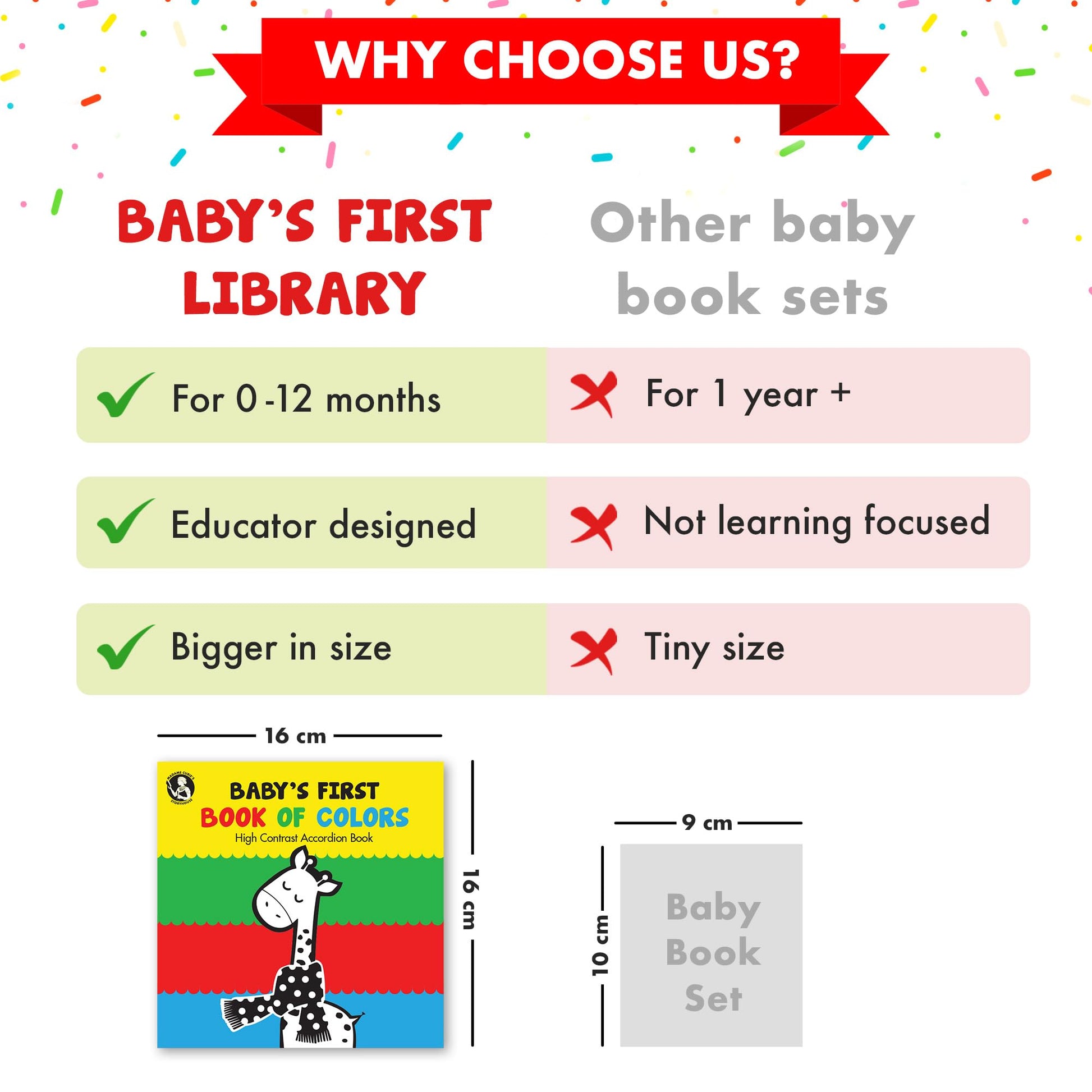 Madame Curie’s Baby's First Library Set of 5 | Baby Toys, for 0-3-6 Months, 0 to 1 Year Old