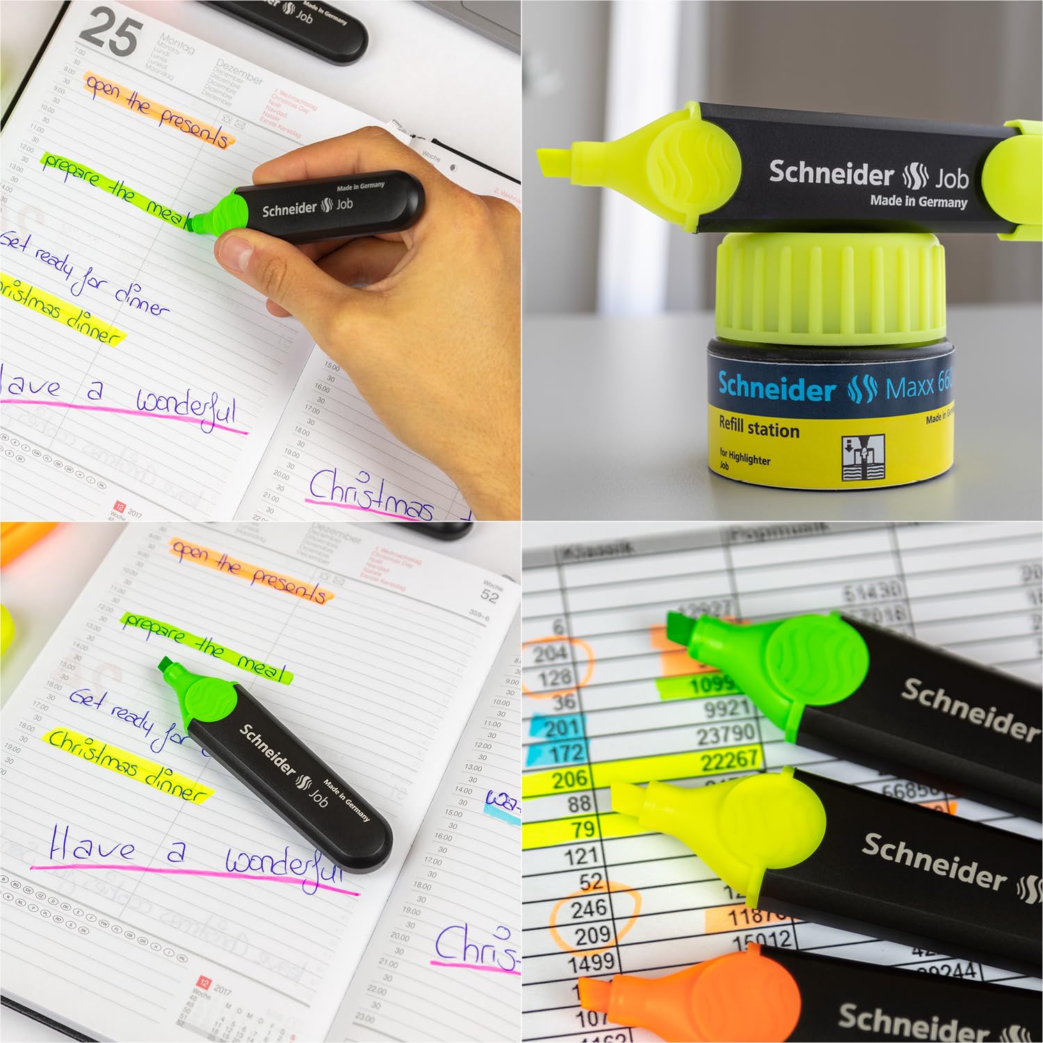 Schneider Job 150 Highlighters - Assorted Colours (Wallet of 6)