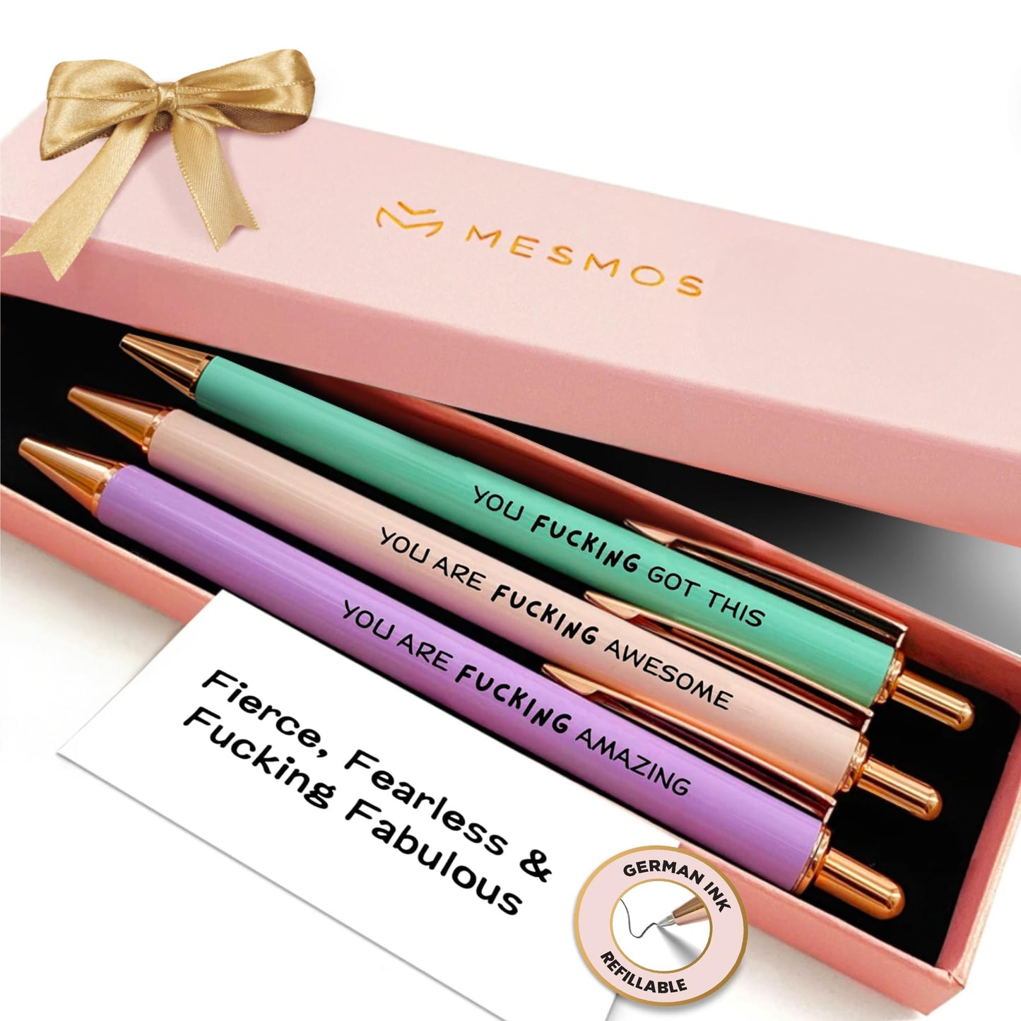 MESMOS Fucking Awesome Pen Set, Inappropriate Funny Gifts for Women and Friends. Fun and