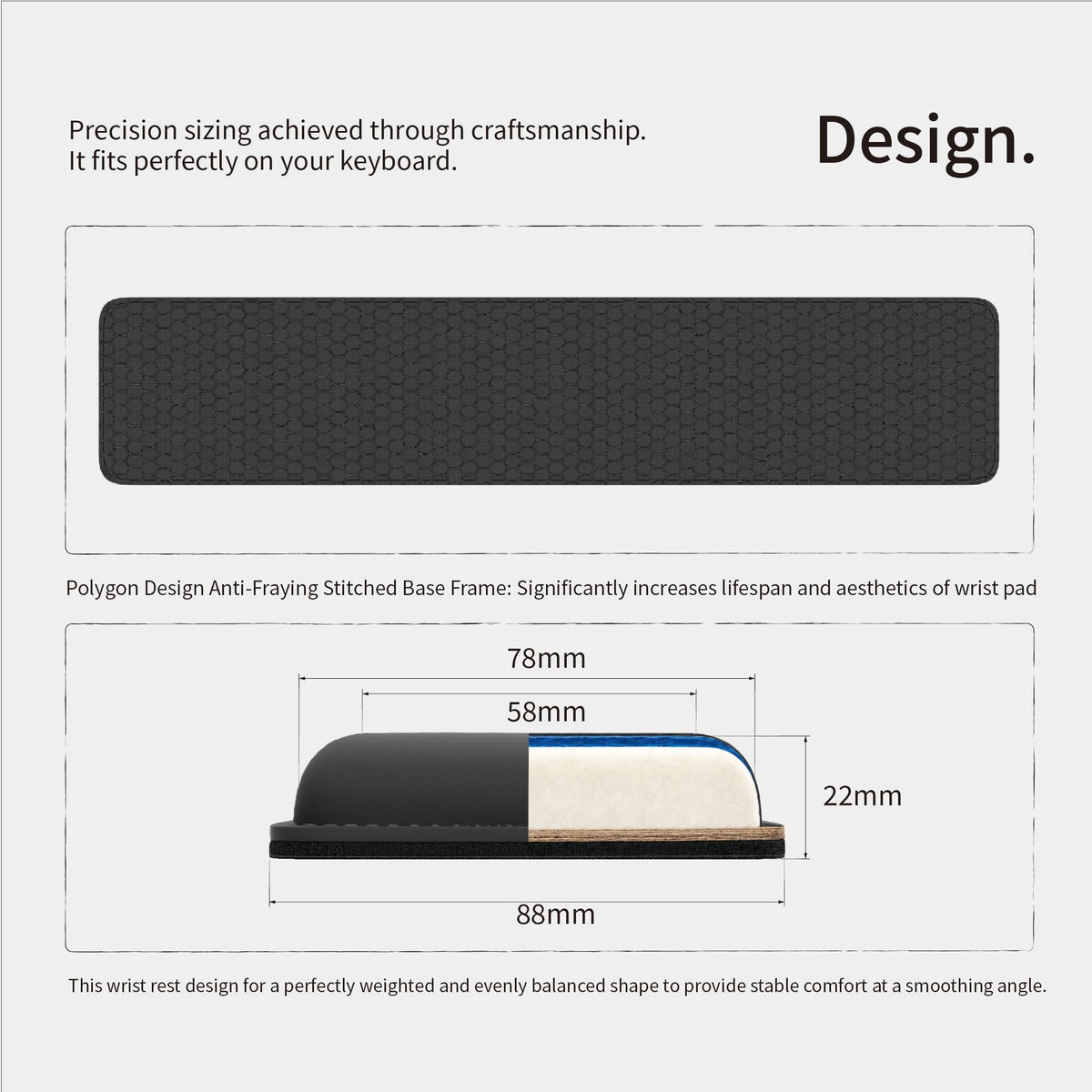 Faluber Cooling Gel Wrist Rest, 14.3-inch Length for Tenkeyless Keyboard, Memory Foam Palm Rest
