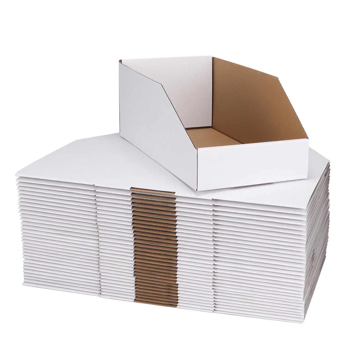 ZBEIVAN Cardboard Storage Bins Boxes 35 Packs 12x6x4.5 Inches, Easy Assembly Pantry Organizer Bins