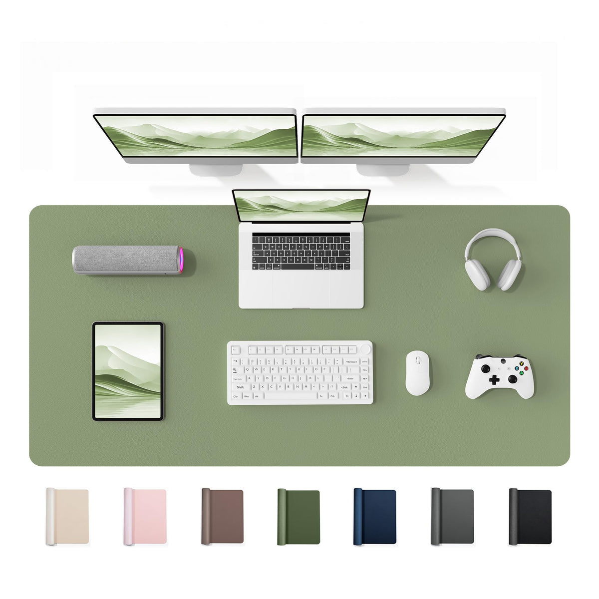 YSAGi 55" x 24" Large PU Leather Desk Mat for Keyboard and Mouse - Waterproof Non-Slip Desk Pad