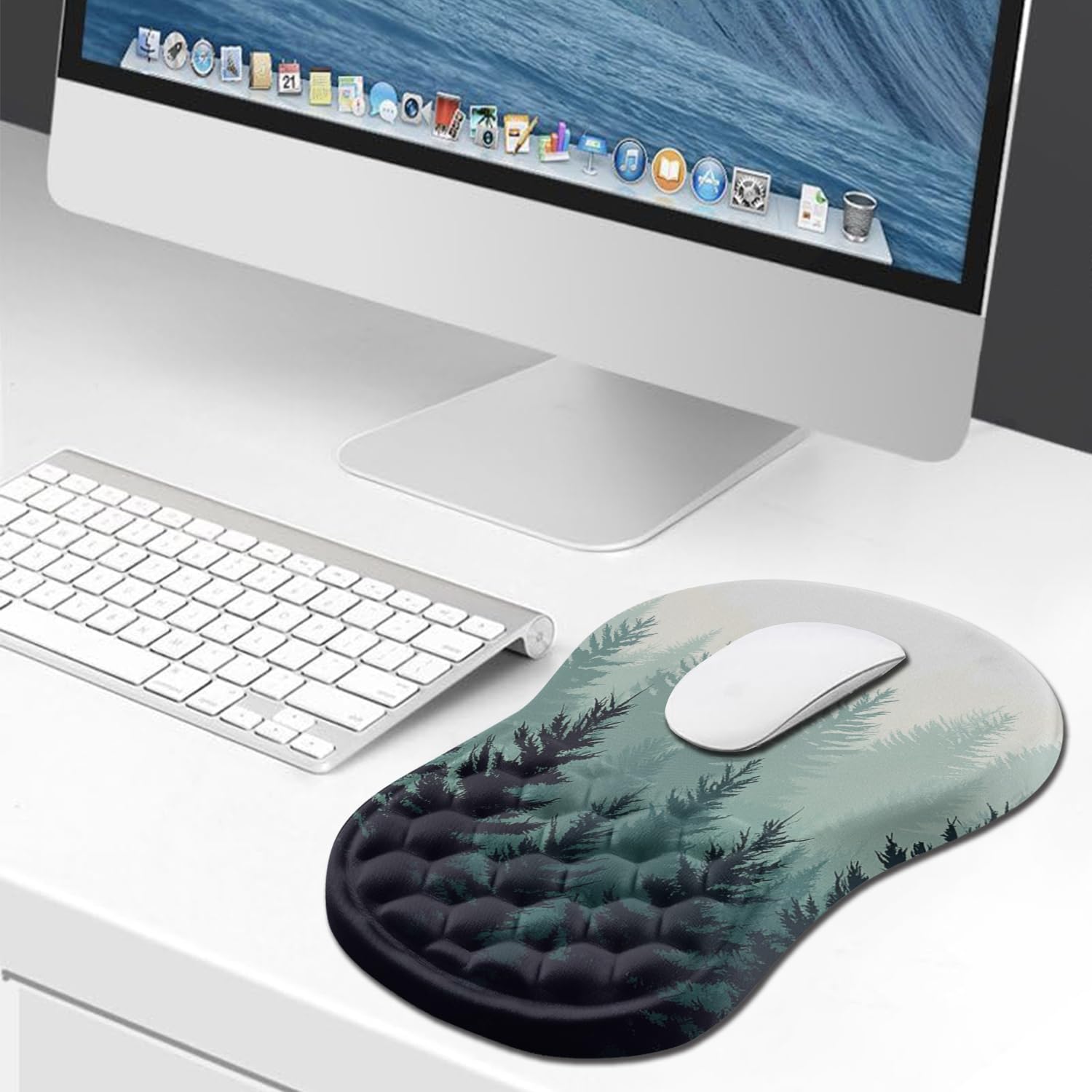 Hokafenle Ergonomic Mouse Pad Wrist Support, Wrist Rest Mousepad for Carpal Tunnel Pain Relief with