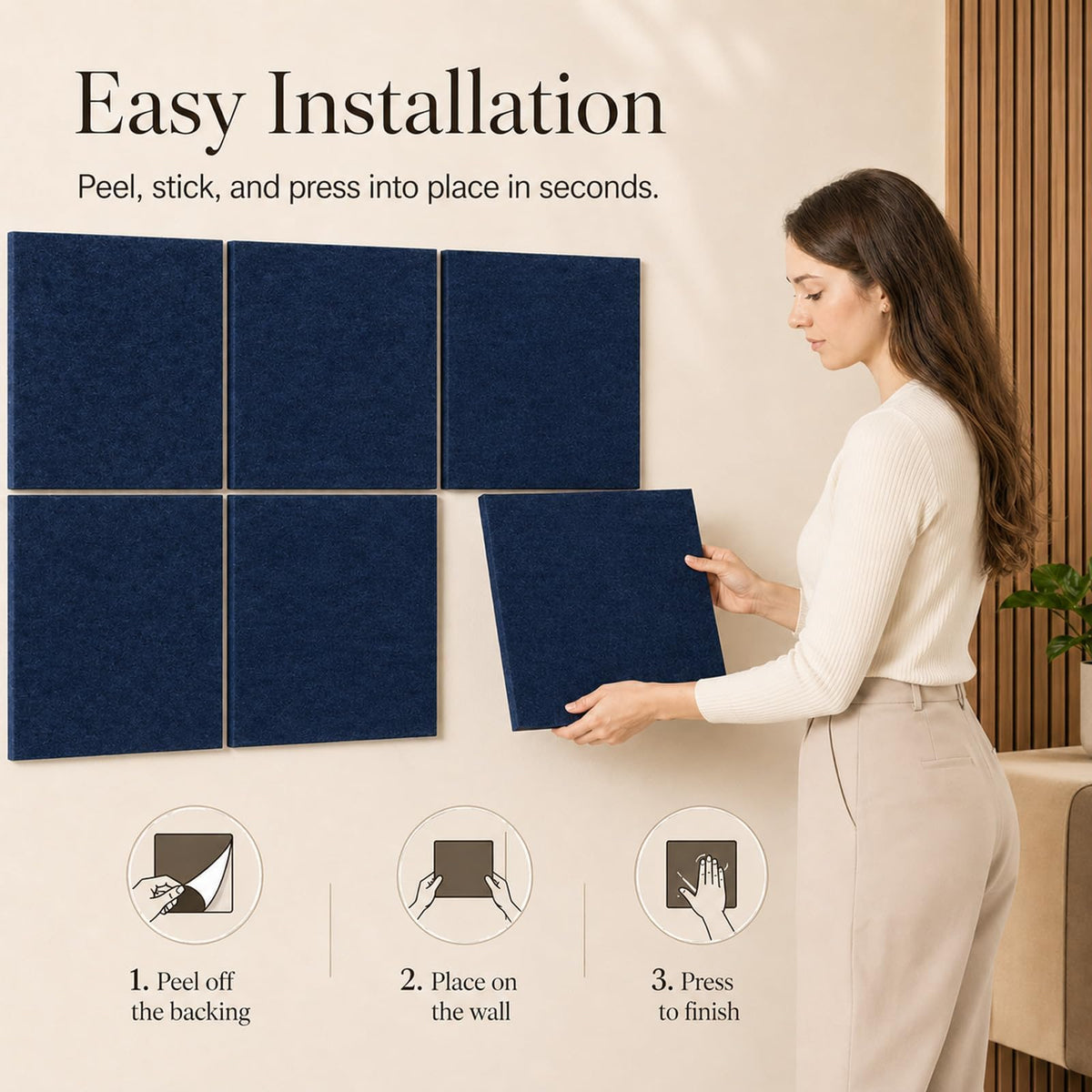 Baysola Felt Bulletin Board Tiles, Large Cork Board Alternative,24 x 36 in