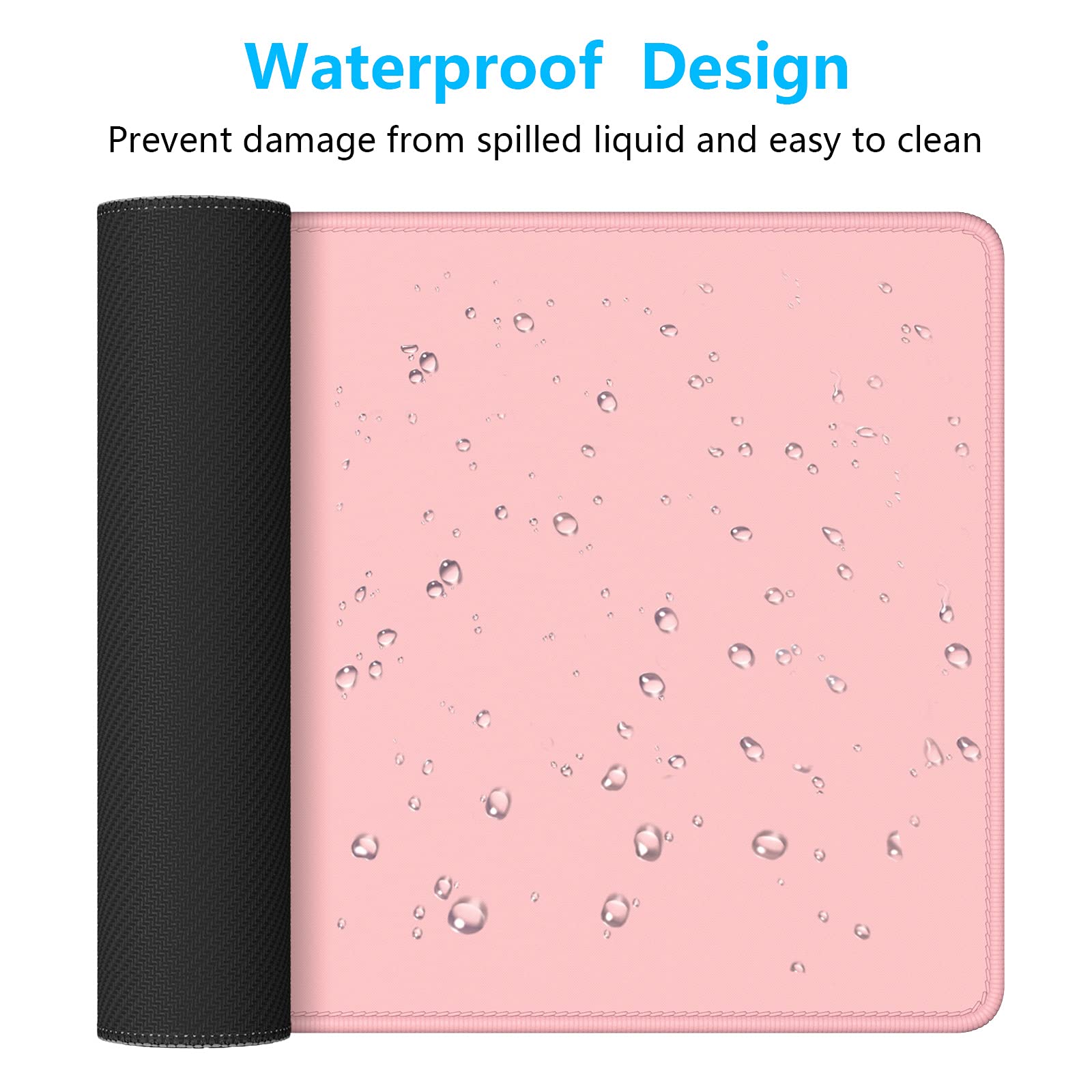 Dapesuom Large Gaming Mouse Pad, Extended Mouse Mat with Stitched Edges, Full Size Keyboard Pad