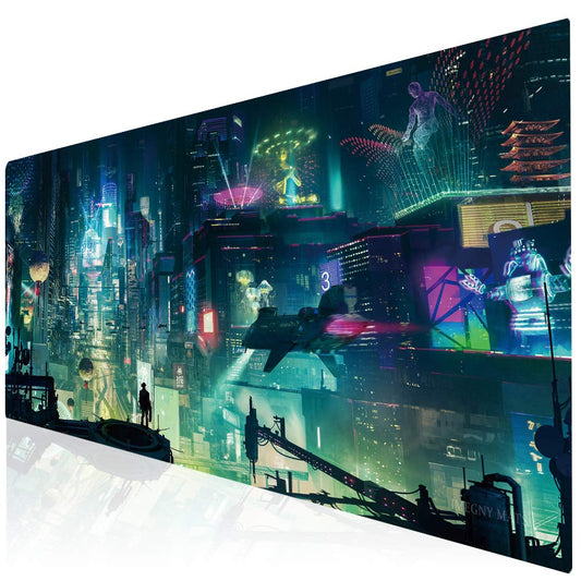 Imegny Extended Gaming Mouse Pad, Portable Mat for Keyboard & Mouse with Stitched Edges + Non-Slip
