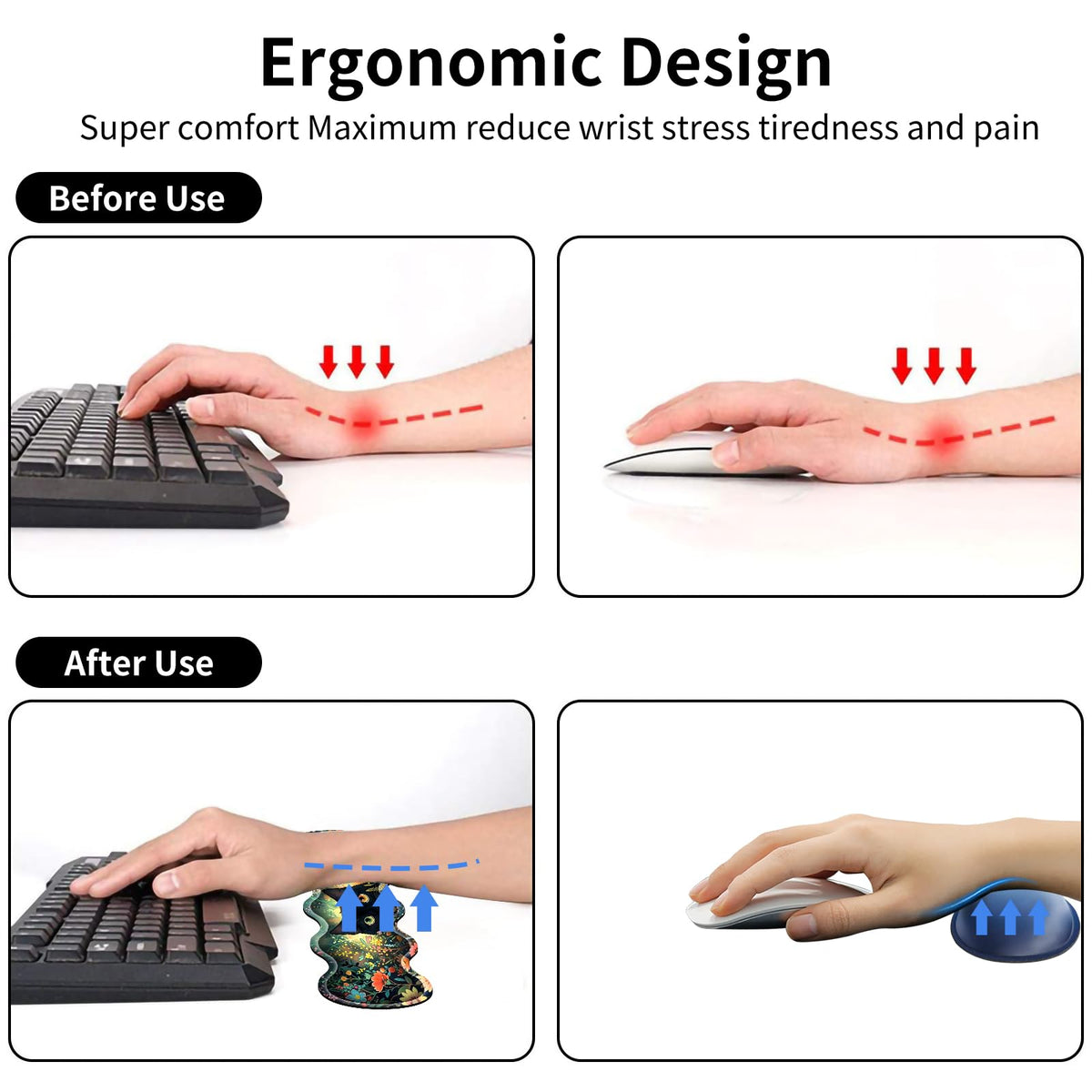 AIRWEE XXL Gaming Mouse Pad Set, 31.5"x11.8" Large Desk Mat with Keyboard Wrist Rest and Mouse