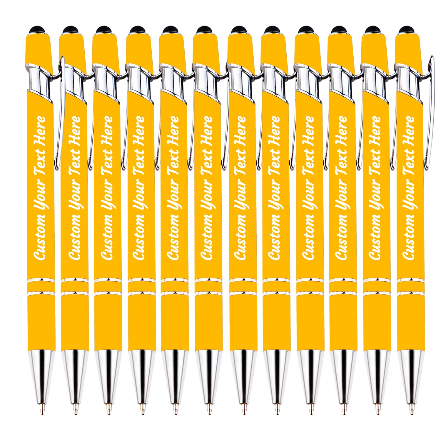 KOLOWKO Personalized 2-in-1 Ballpoint Pen & Stylus - Custom Text/Name/Message - Bulk Order Up to
