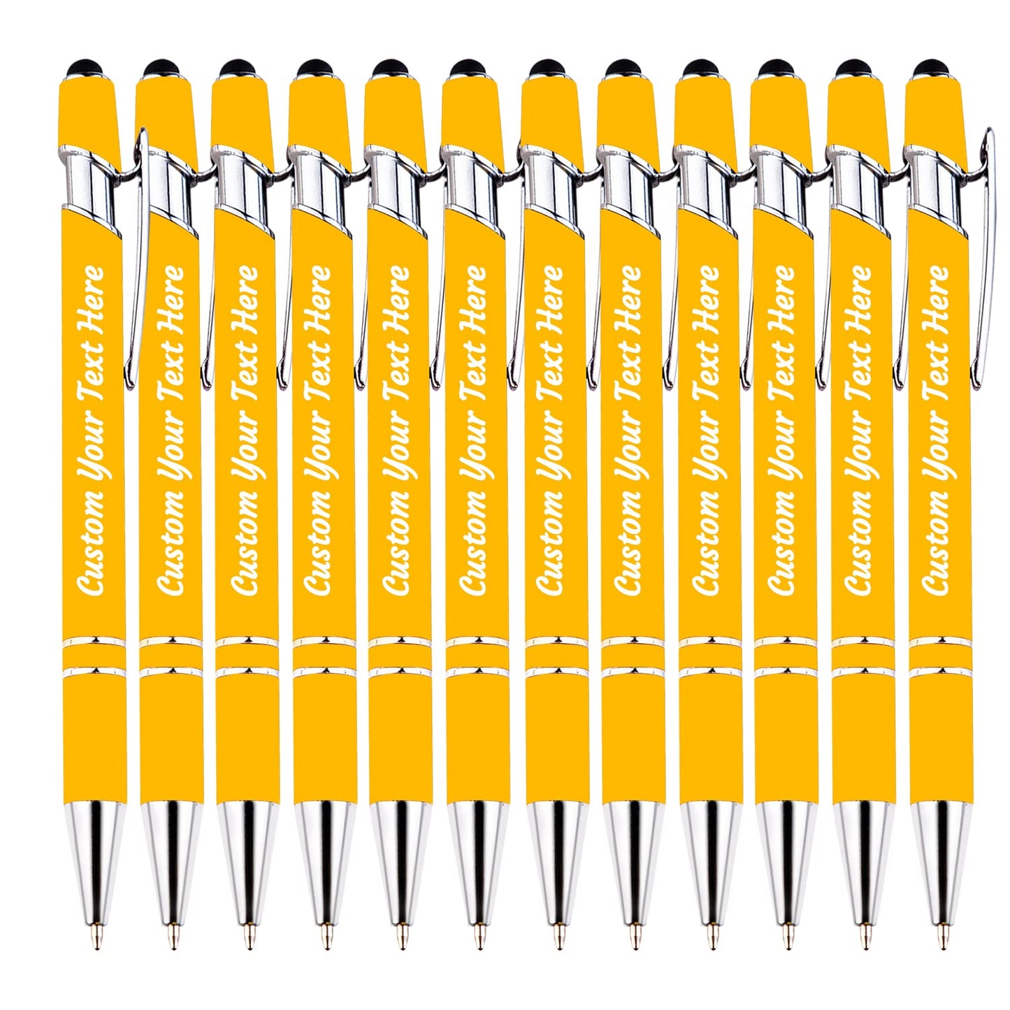 KOLOWKO Personalized 2-in-1 Ballpoint Pen & Stylus - Custom Text/Name/Message - Bulk Order Up to