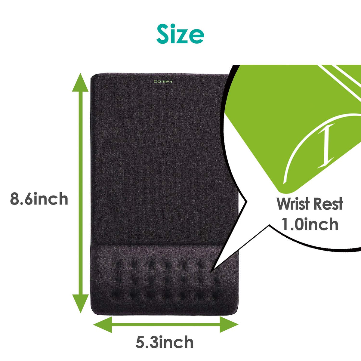 Elecom MP-095BK Mousepad with Wrist Rest, Comfy Fatigue Reduction, Stable Operation, Black