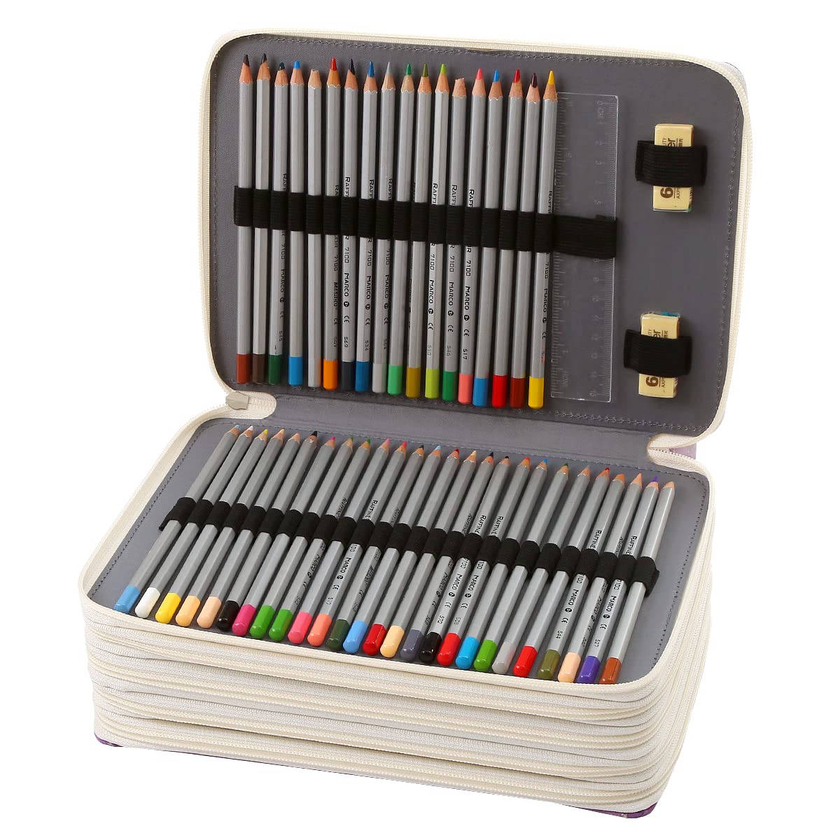 Lbxgap 250 Slots Colored Pencil Case Organizer, 5 Layer Bag