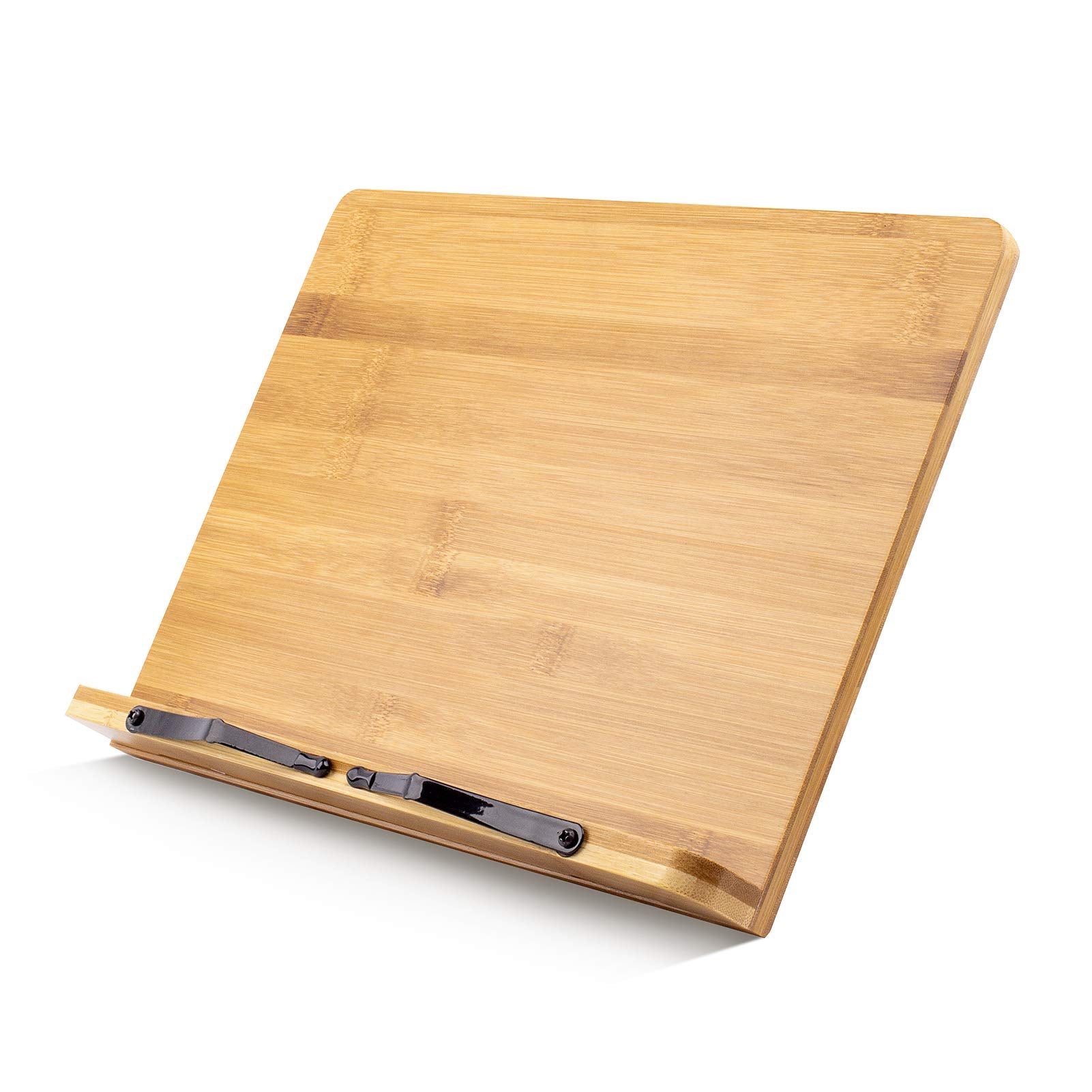 Large A+ (15.4 x 11) Inch XL Bamboo Book Stands for Reading Hands Free
