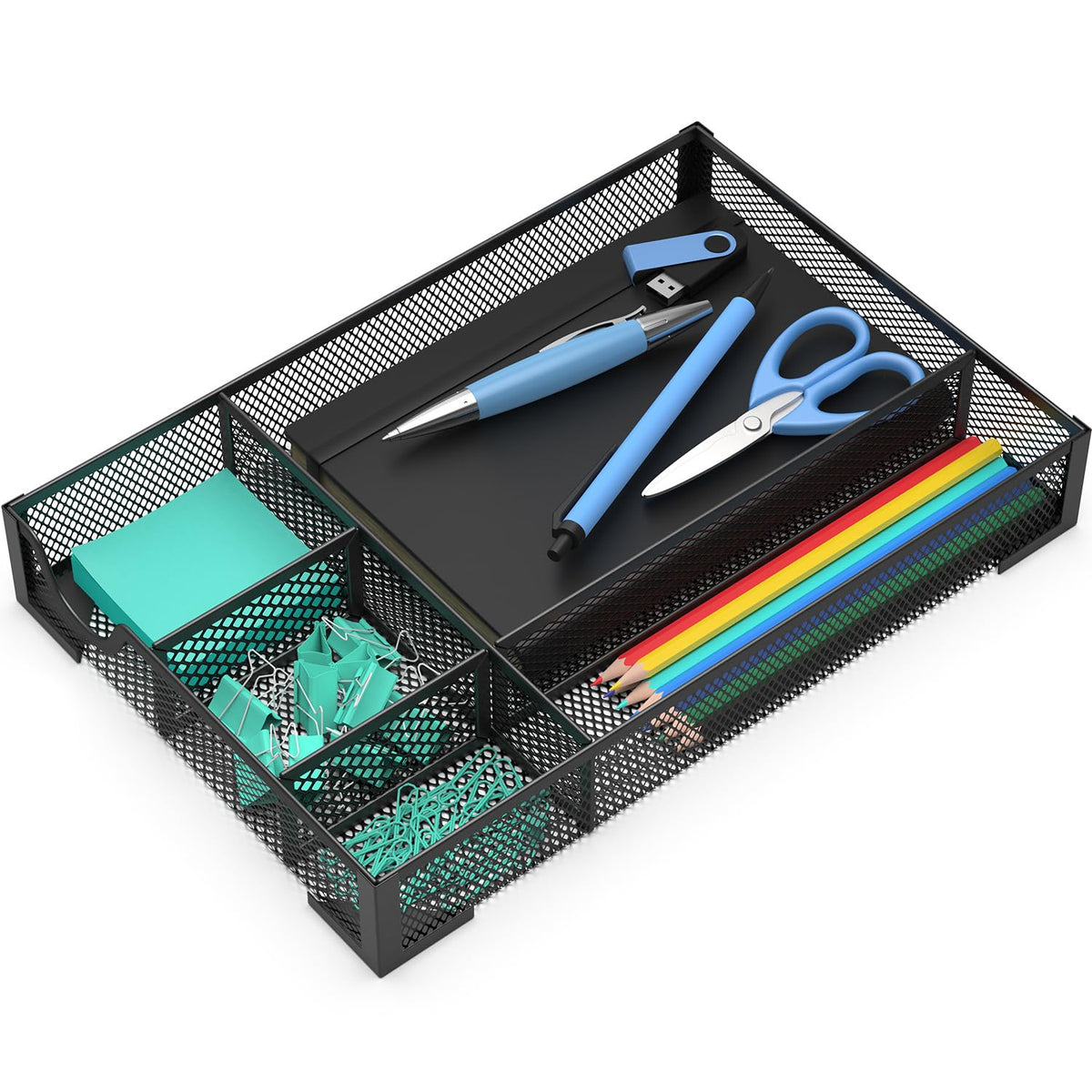 ITAYVAN Desk Drawer Organizer, Office Desk Organizer Tray with 5 Dividers, Pen Pencil Drawer