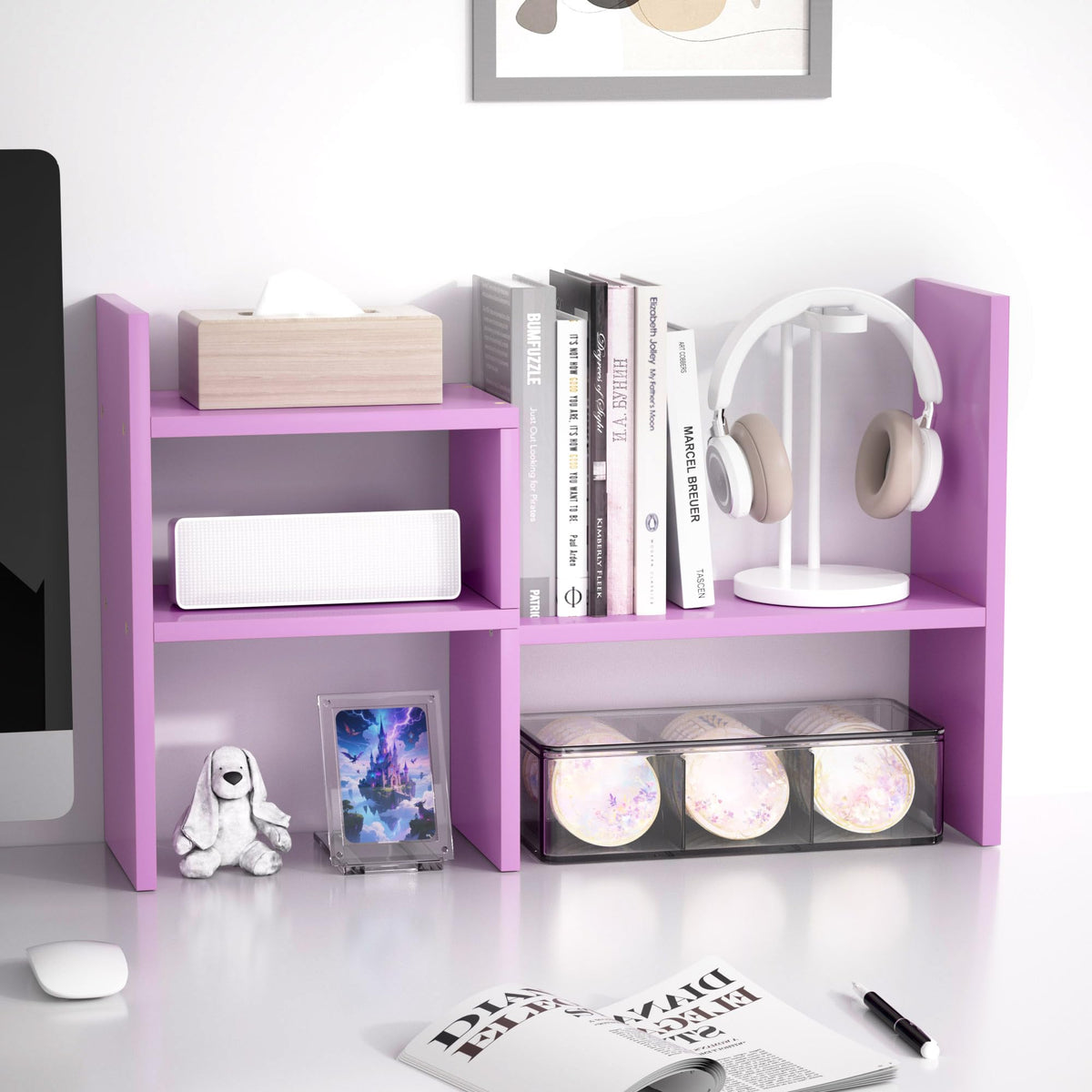 Jerry & Maggie Desktop Organizer Office Storage Rack Adjustable Wood Display Shelf Birthday Gifts