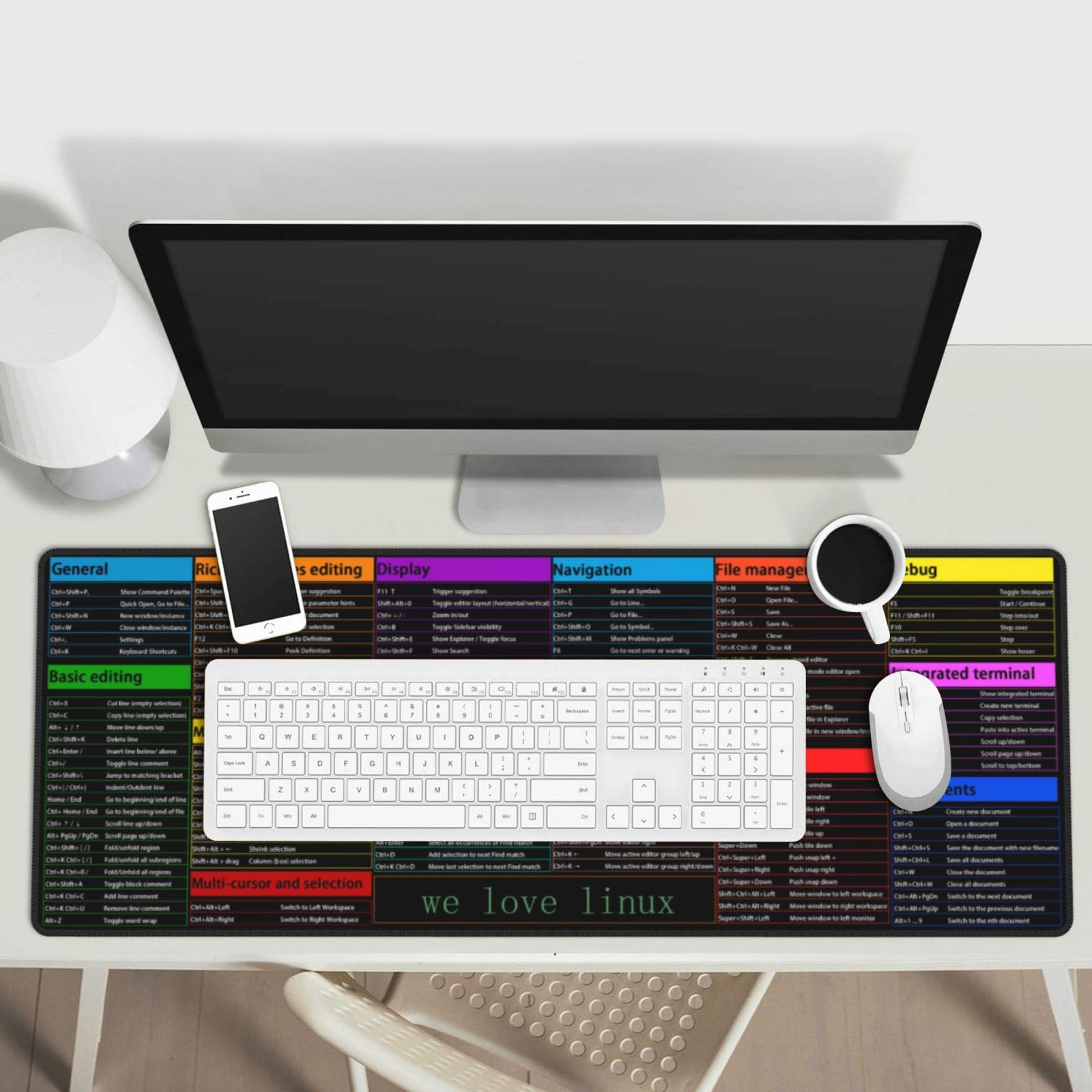 Sigouyinei Extra Large Desk Pad 31.5x12in Office Gaming Non-Slip Mouse Pad