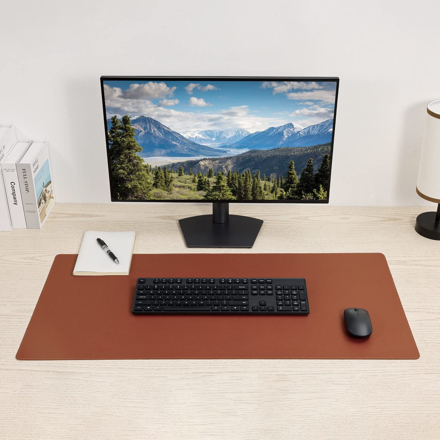 Desk Pad Blotter,Wolaile 36x17 in Large PU Leather Mouse Pad,Waterproof Non-Slip Writing Desktop