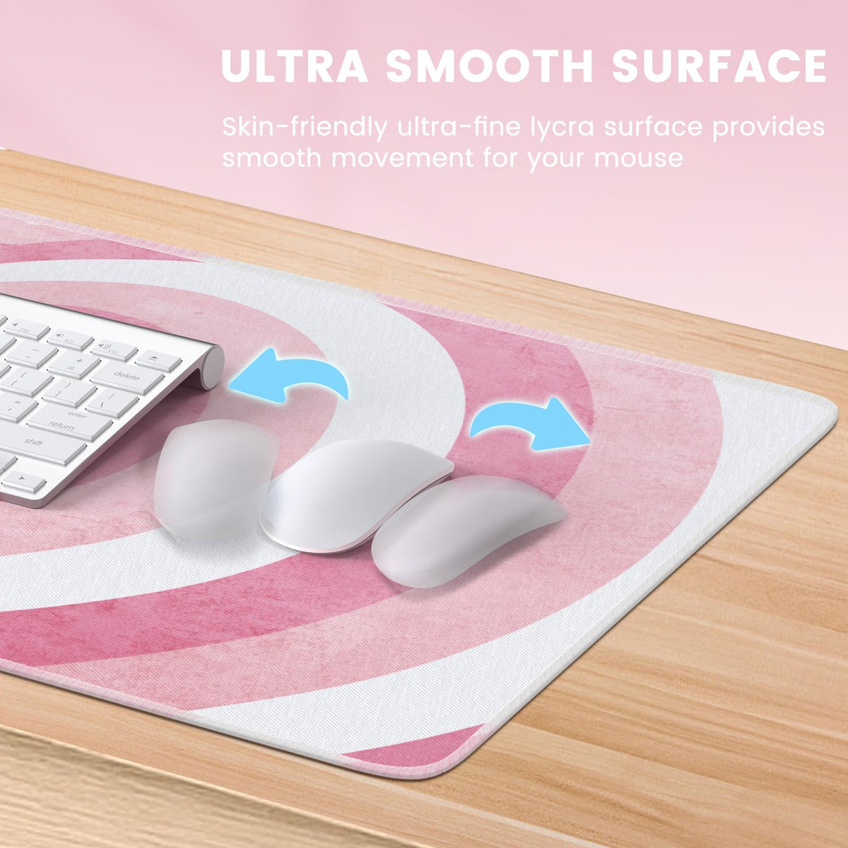 iLeadon Pink Desk Mat, Big Mouse Pad, XXL Extended Gaming Mouse Pad