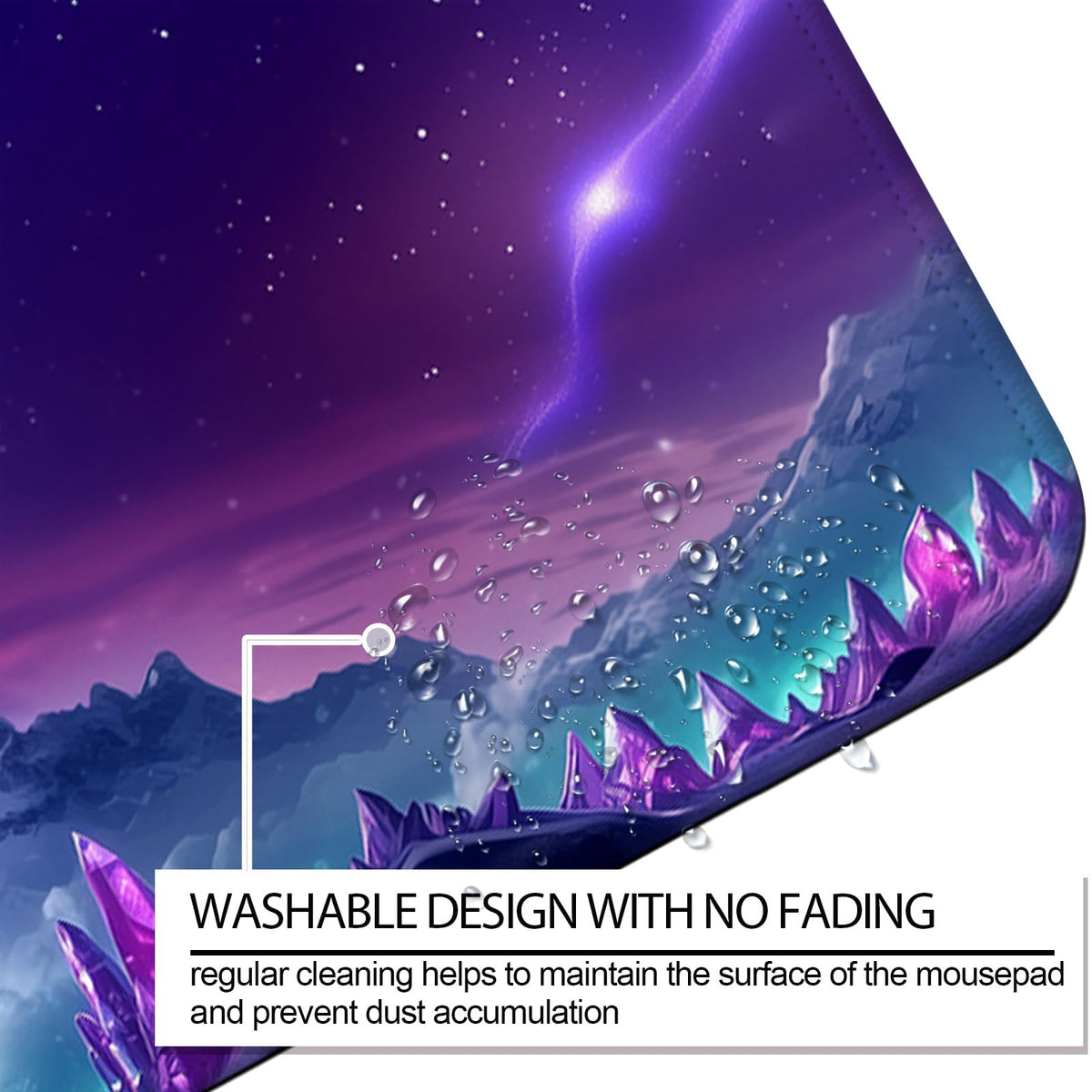 JIANG100 Fantasy Dragon Under Aurora Sky Gaming Desk Mat & Mouse Pad, XL