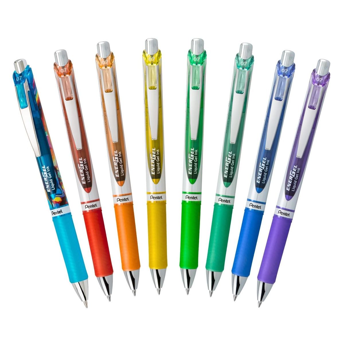 Pentel EnerGel RTX Retractable Liquid Gel Pen, Happiness Expressions Pack, 0.7mm, Metal Tip, Medium