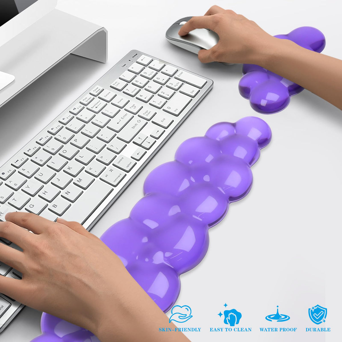Gel Cloud Keyboard and Mouse Wrist Rest, Cute Wrist Support and Arm Support Keyboard Rest for