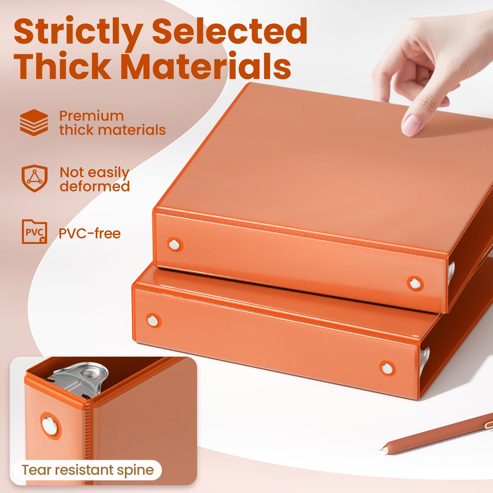 SUNEE 3 Ring Binder 1.5 Inch 1 Pack, Clear View Binder Three Ring PVC-Free (Fit 8.5x11 Inches) for