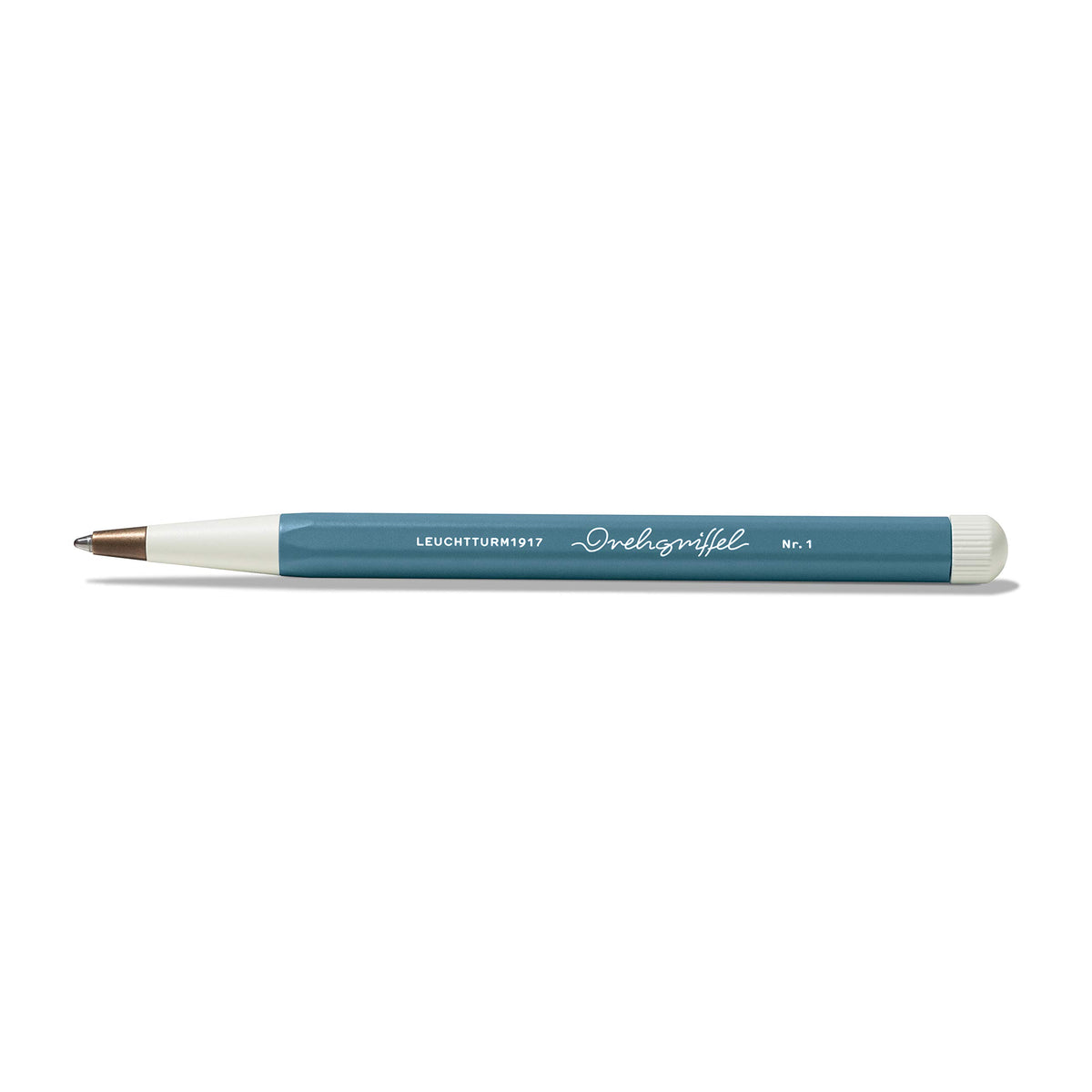 LEUCHTTURM1917 - Drehgriffel Writing Pen (Stone Blue) - Ballpoint Pen with Royal Blue Ink Included