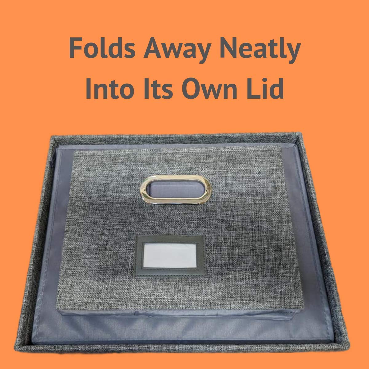 Bearly Trading Linen File Storage Box Includes 10 A4 Hanging Files - Collapsible Easy Filing