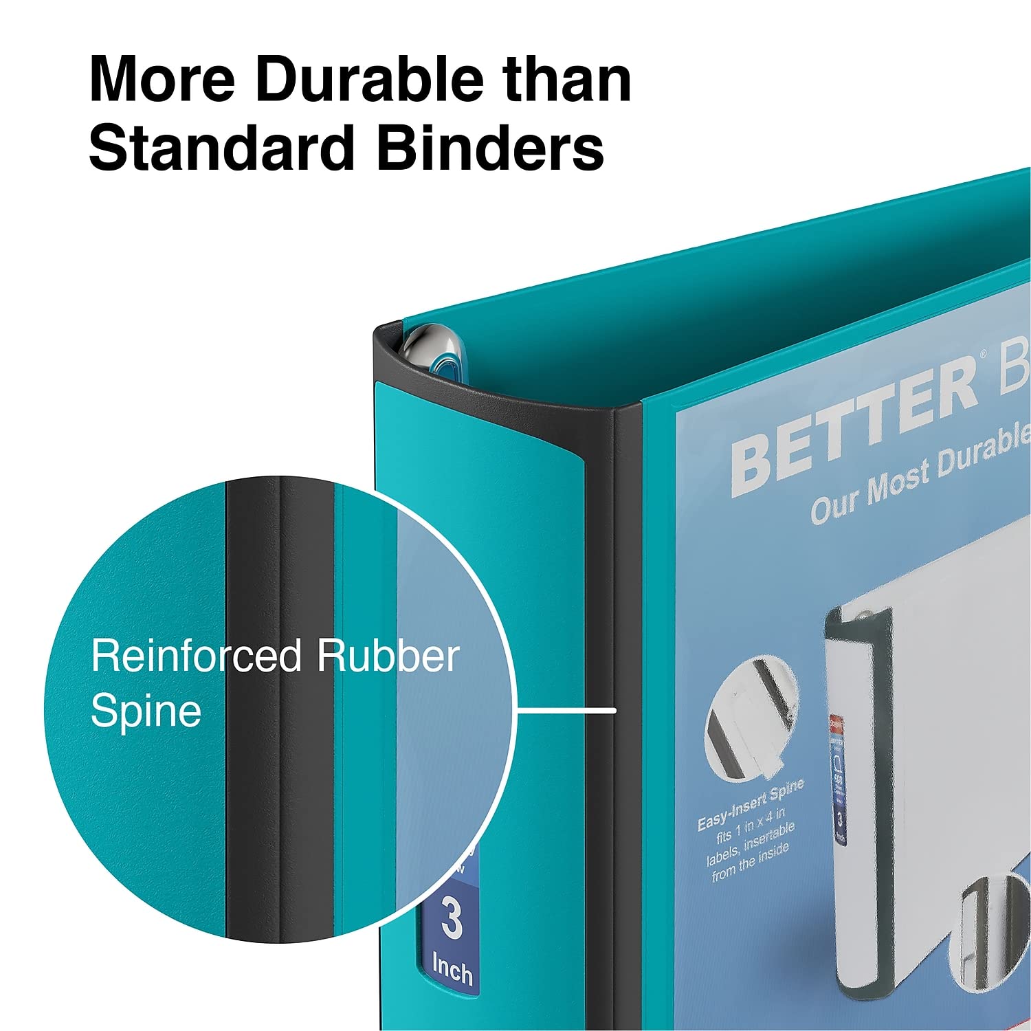 Staples Better Binder, 3-Inch 3-Ring View, Light Blue, 2-Pack