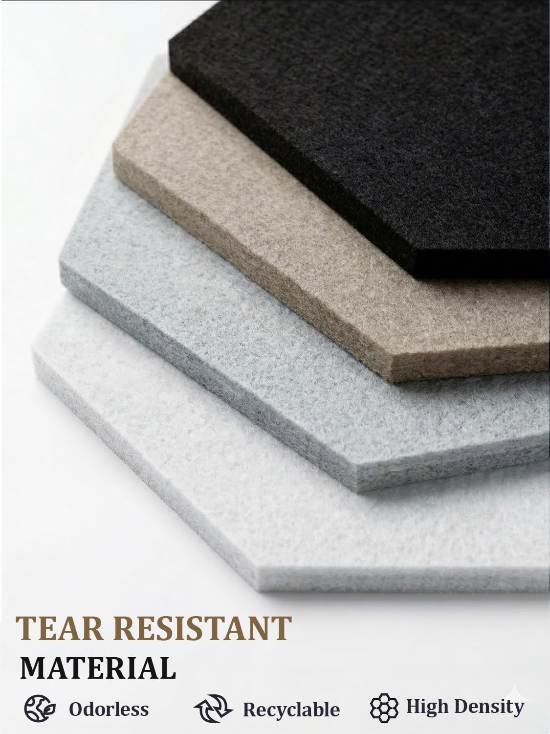 Uoisaiko 8-Pack Hexagon Felt Bulletin Board Tiles, Cork Board Alternative