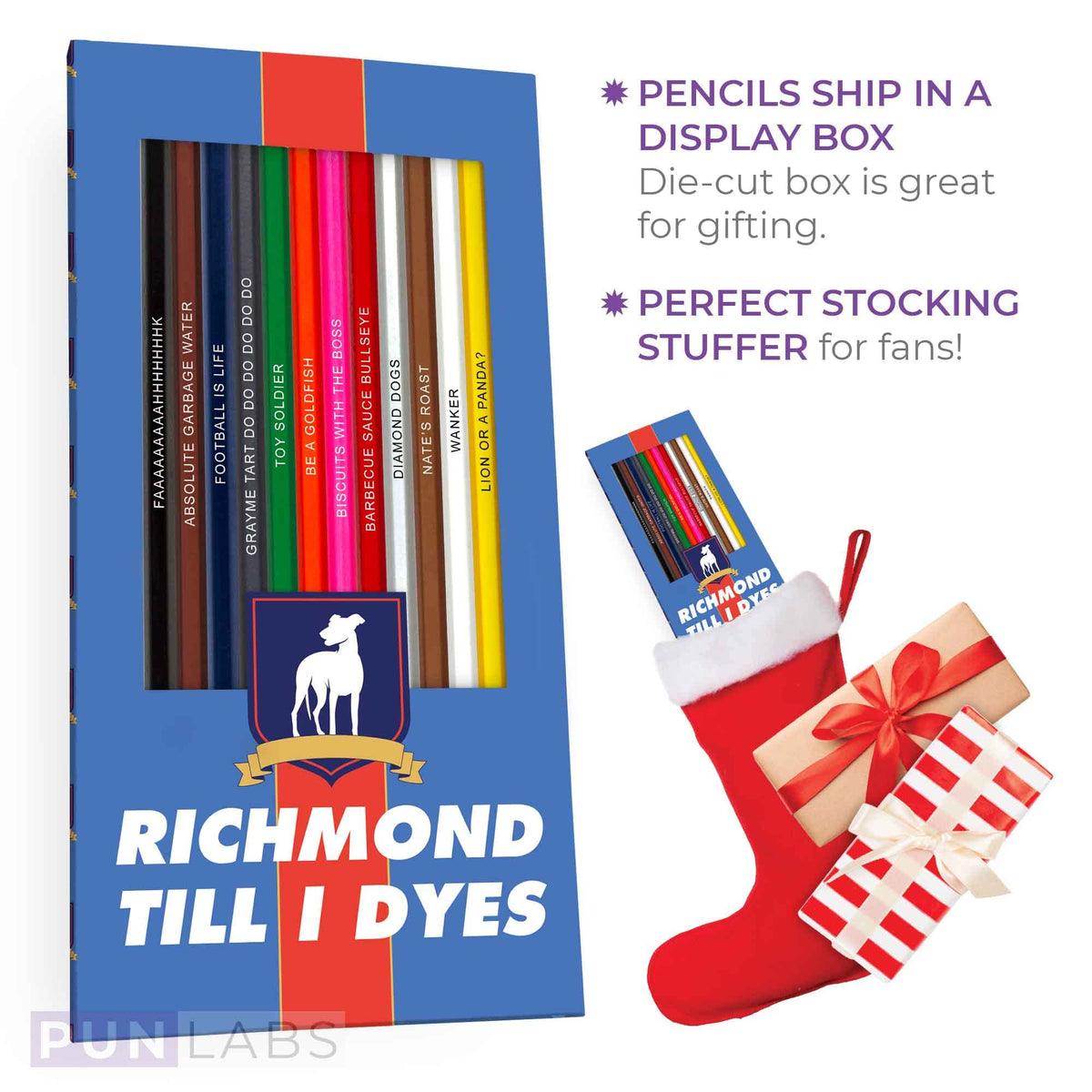 Pun Labs Ted Lasso Colors Colored Pencils - 12 Ted Lasso-Inspired Parody Pencil Set with Clever