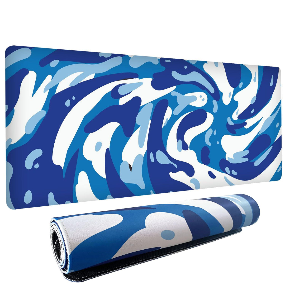Fluid Pattern XXL Mouse Pad, Thick Waterproof Desk Mat with Stitched Edge