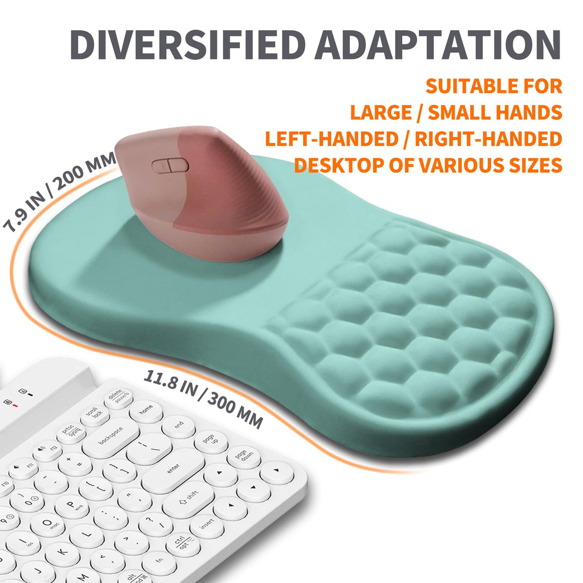 Armanza Ergonomic Joint Wrist Support Mouse Pad with Memory Foam Cushion Massage Bump, Carpal