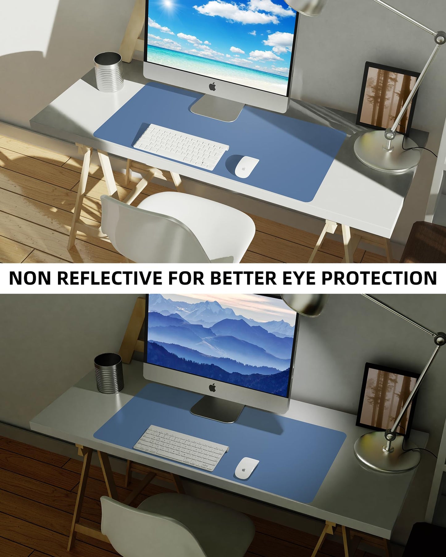 Leather Desk Pad Blotter,Mouse Pad,Office Desk Mat, Non-Slip PU Leather Desk mat,Large Desk