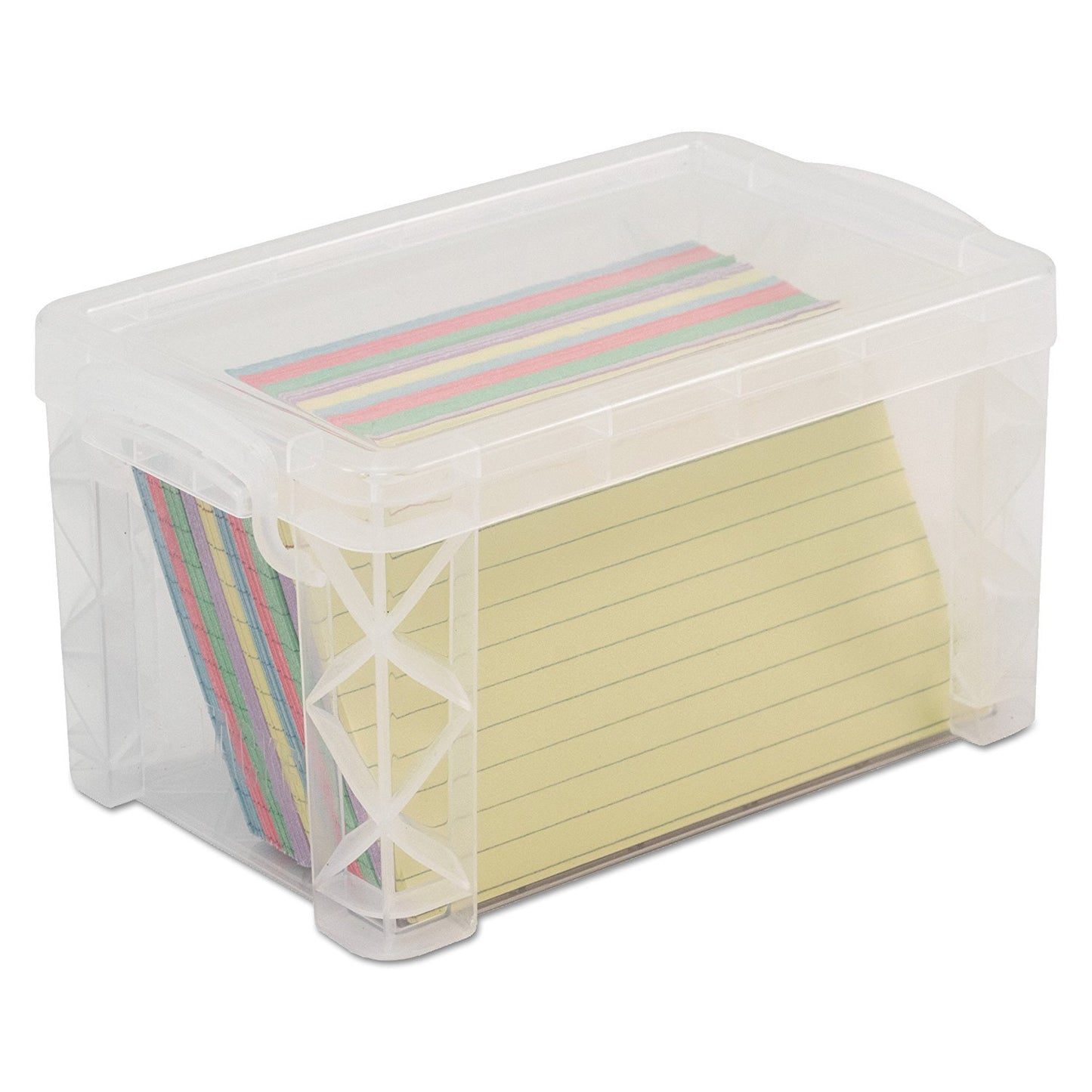 Advantus 40307 Super Stacker 3" x 5" Index Card Box, Clear, 3 Boxes (40307)
