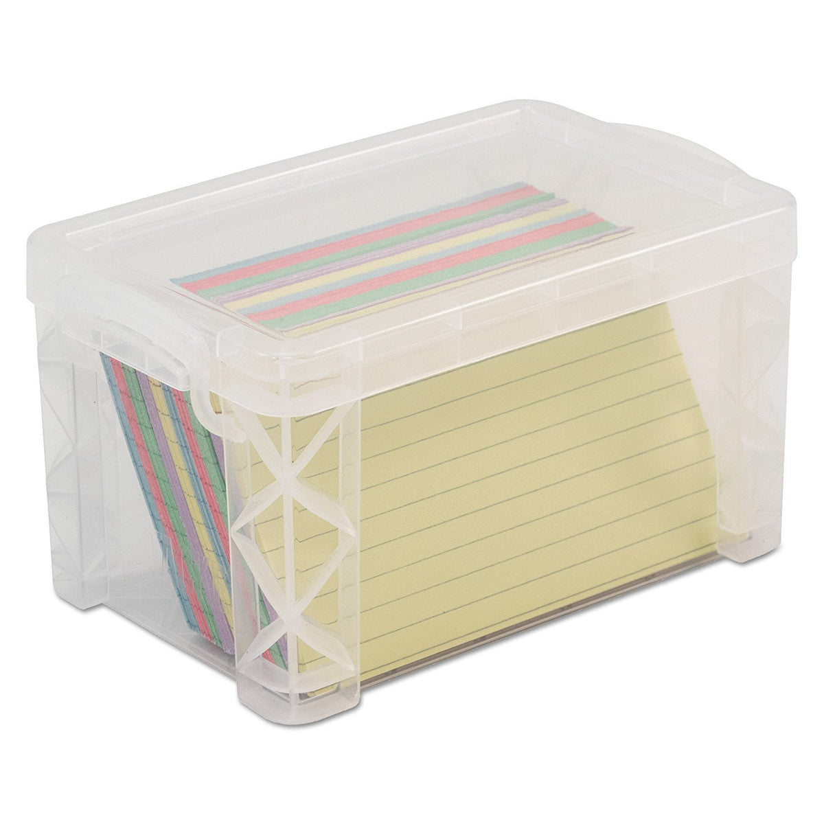 Advantus 40307 Super Stacker 3" x 5" Index Card Box, Clear, 3 Boxes (40307)