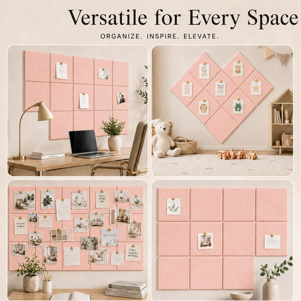 Baysola Felt Bulletin Board Tiles, Large Cork Board Alternative,24 x 36 in