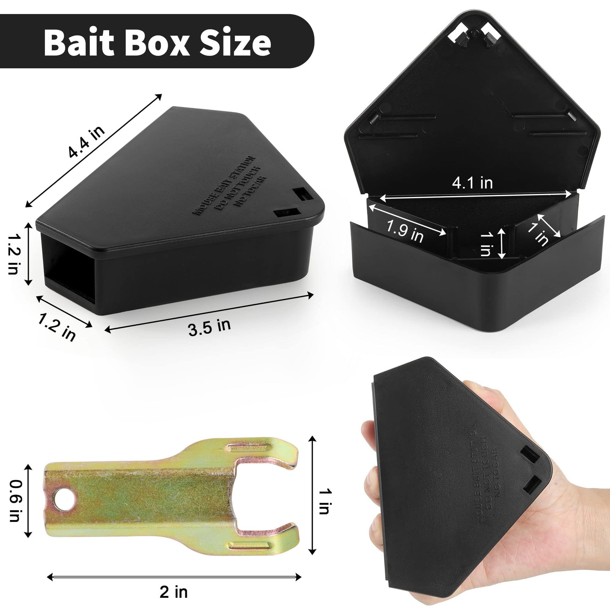 Mixrug 8 Pack Mouse Bait Stations with 8 Keys, Outdoor Rodent Box Station for Mice Small Rats
