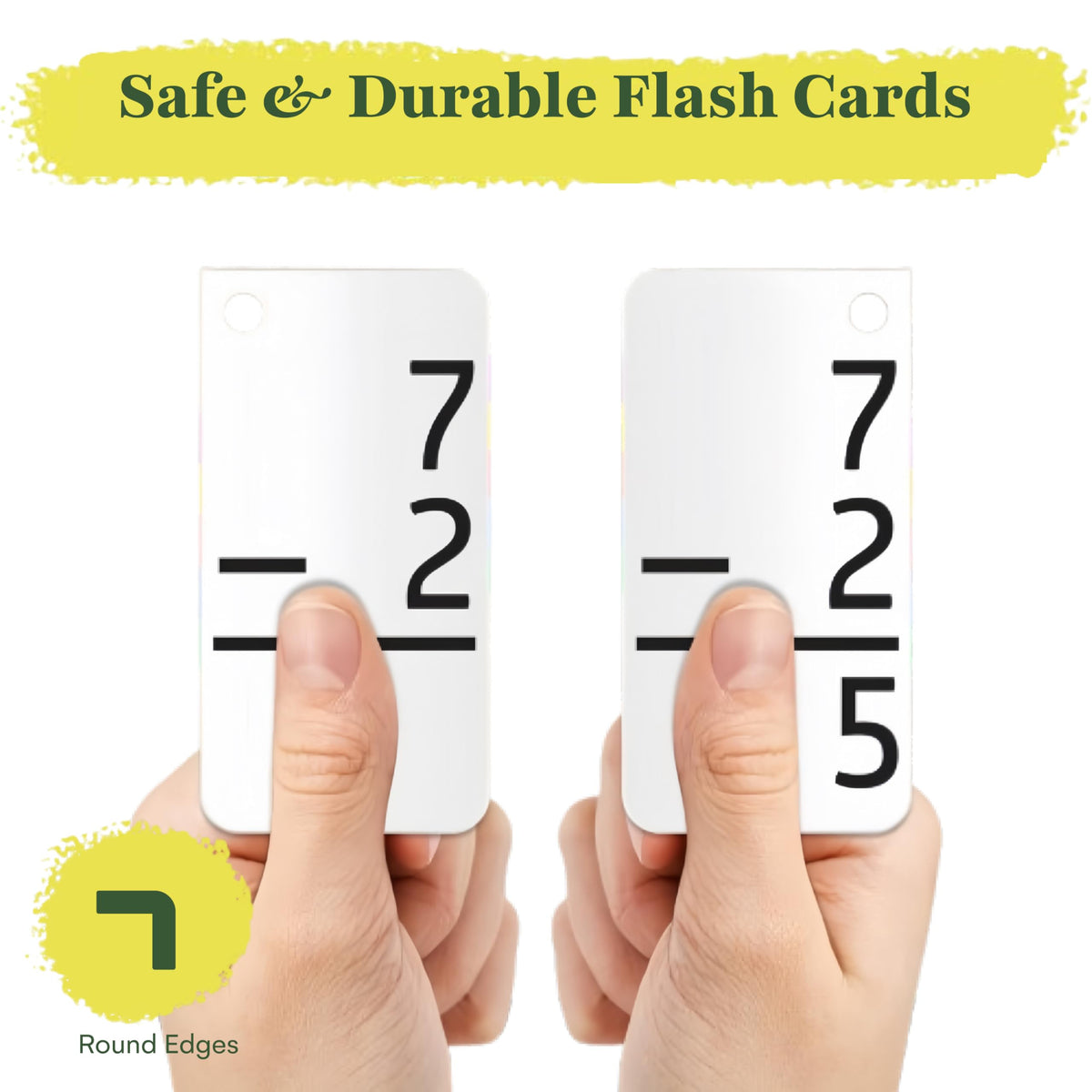 Star Right Subtraction Flash Cards - 169 Math Flash Cards with 2 Binder Rings - Kids Ages 6 and Up