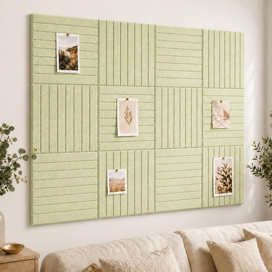Baysola Stripe Felt Bulletin Board Tiles, Cork Board Alternative 48 x 36 in