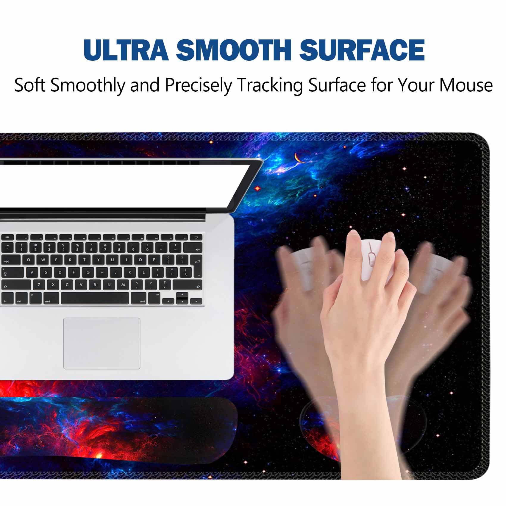 ToLuLu Extended Gaming Mouse Pad, Memory Foam Ergonomic Keyboard Mouse Wrist Rest Support Set