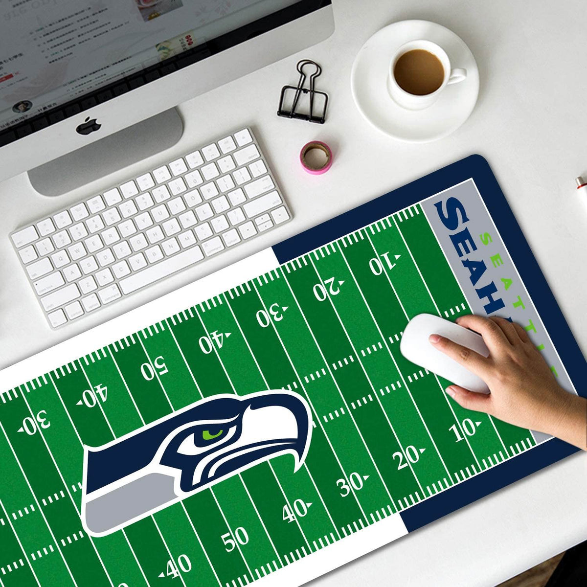 Large Gaming Mouse Pad, Mousepad with Non-Slip Rubber Base for Laptop Computer Desktop