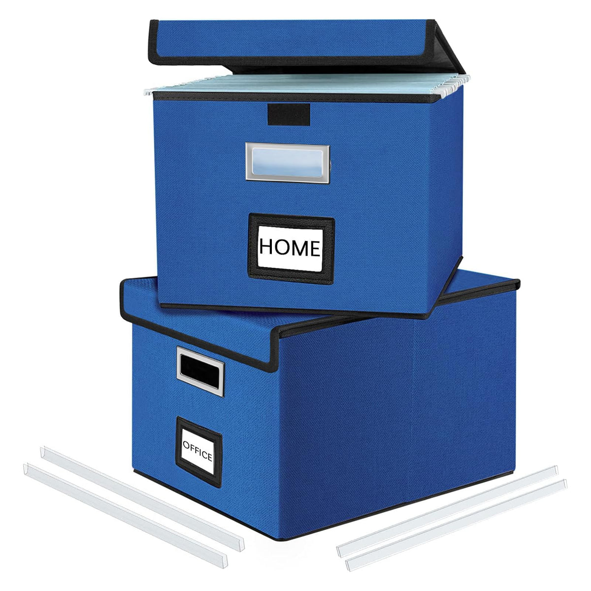 Huolewa File Organizer Box with Lids, Collapsible File Folder Organizer