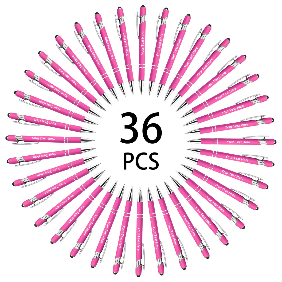 Hapelf Up to 500 Bulk Personalized Pens Custom Engraved Ballpoint Pen with Stylus Tip Retractable