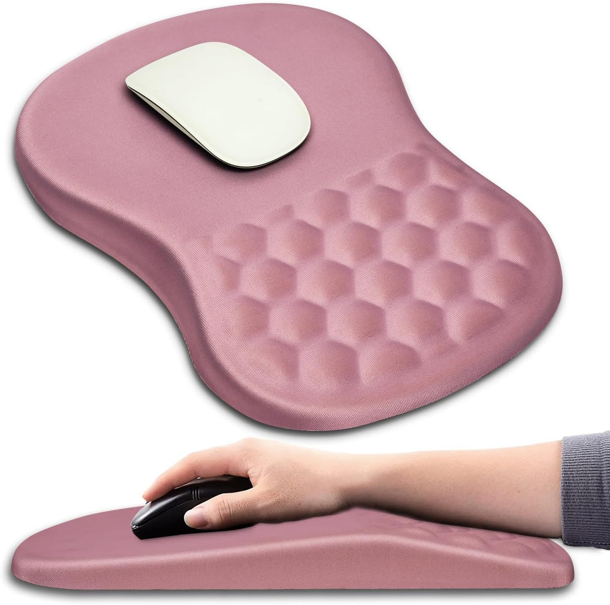 Hokafenle Ergonomic Mouse Pad Wrist Support with Massage Design, Wrist Rest Pain Relief Mousepad